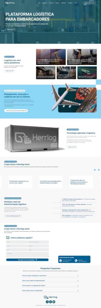 Criação de Site Institucional para Empresa de Logística Herlog