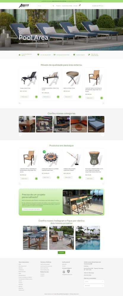 Criação de loja virtual para venda de móveis artesanais