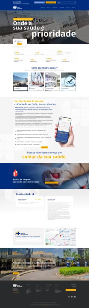 Criação do site institucional para hospital