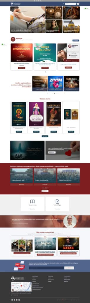 Criação do site religioso para grupo missionário